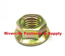 (50) M8-1.25 Steel Flange Nut Grade 10.9 Yellow Zinc 8mm x 1.25 Nuts M8x1.25