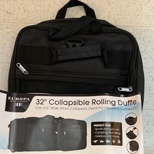 Europa 32" COLLAPSIBLE ROLLING DUFFLE only 5 .5" Wide When Collapsed Strap Incl.
