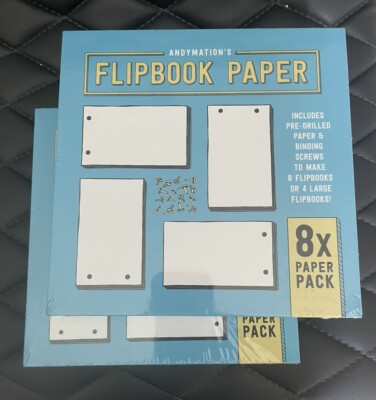 Andymation's Flipbook Paper Kit 8x Paper Pack Refill Pack Of 2 New