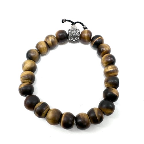 925 Sterling Silver Bracelet W/ Natural Tigers Eye Beads - 18.0cm - Thomas Sabo - Picture 2 of 8