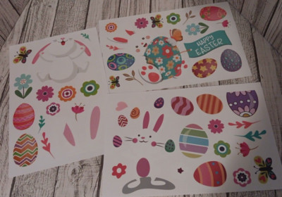 Easter Bunny Window Clings 9 Sheets Double Sided Easter Window Stickers
