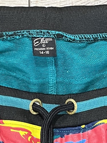 Elite Premium Denim Junior Paintball Drawstring Knit Shorts Girls Sz 14-16 - Picture 8 of 16
