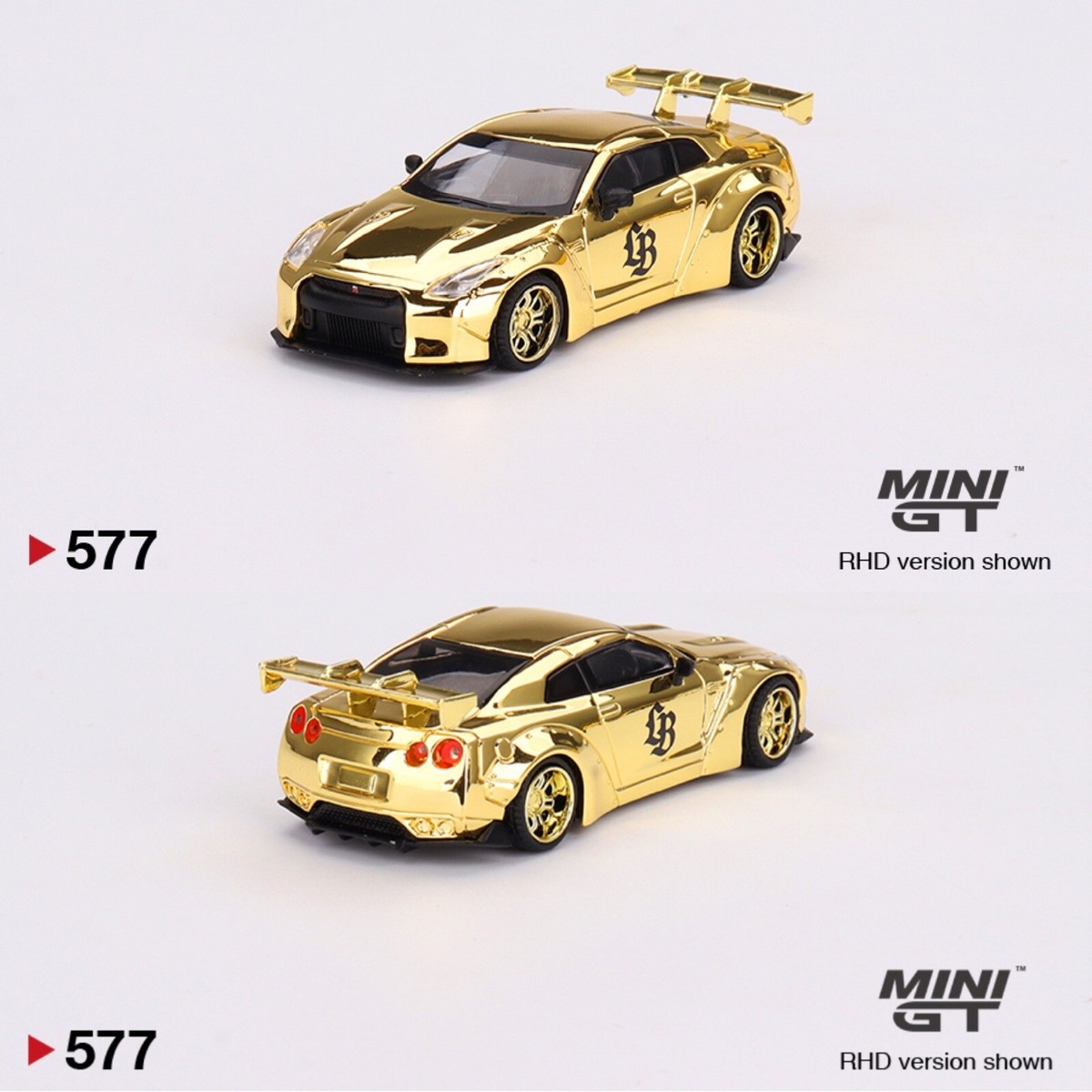 MiniGT LBWK Nissan R35 Gold Chrome Tokyo Harajuku Store