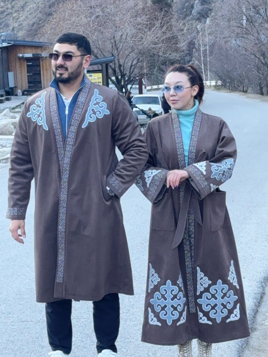 Chapan Shapan Jacket luxury Cape Kazakh Kyrgyz Oversized For Men