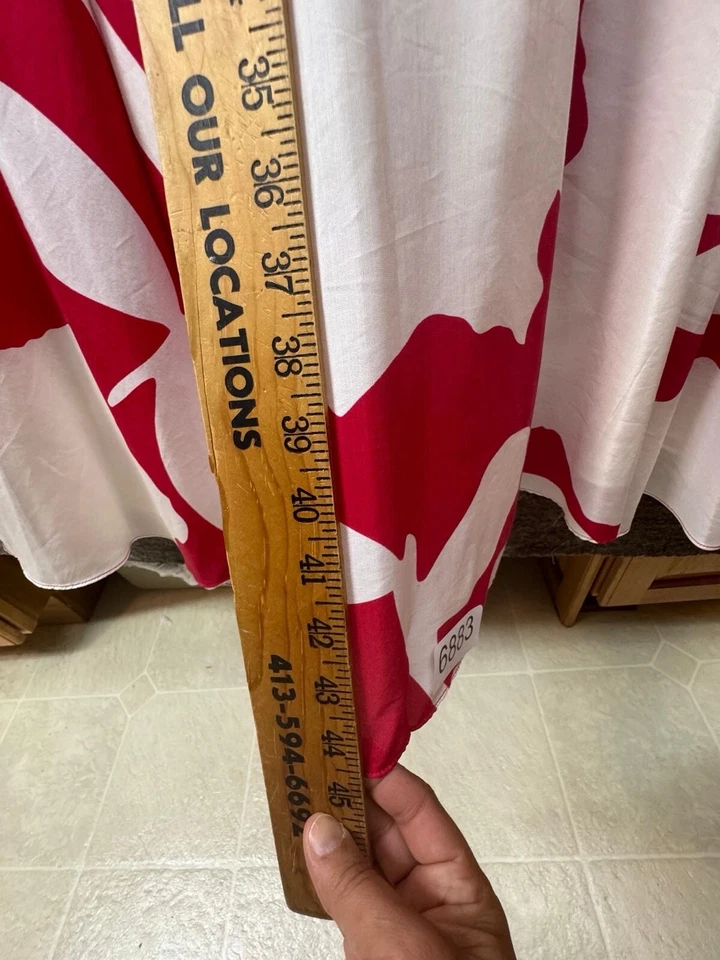 Vestido J. Peterman Italiano Floral Rojo Blanco Mezcla Seda Talla 8 Foto 3 de 4