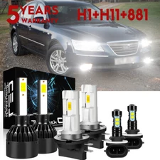 FOR HYUNDAI SONATA 2009 2010 6x LED Headlight High&Low Beam Fog Light Bulbs kit