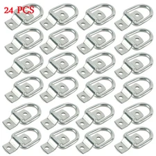 24PCS D Ring Tie Downs 1/4" Truck Car Trailer Tie Down Strap Chain Rope Rings