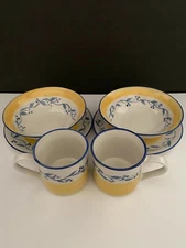 Lot of 6 Tabletops. Unlimited Celestino. Blue Berry and Yellow Band