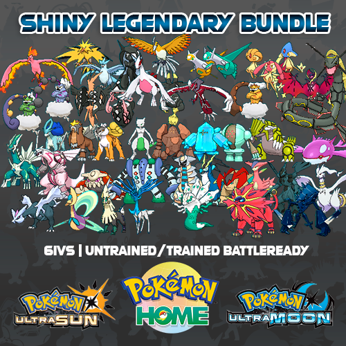 Shiny Legendary Bundle, Pokemon Home Premium, Ultra Moon & Ultra Sun, Legit