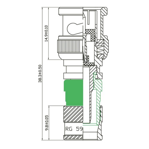 BNC Kompressionsstecker Adapter für RG59 Koaxialkabel CCTV Kamera Großhandel - Bild 3 von 3