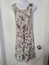 Vera Wang  Soft Casual Tank Dress Sheer Gray Accents & Tie Waist XS