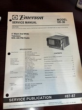 EMERSON VR-36 VR36 5 INCH TV SERVICE REPAIR Manual - **ORIGINAL**