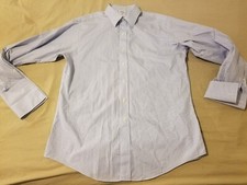 Mens Brooks Brothers Dress Shirt 16 34 Blue Button Cotton