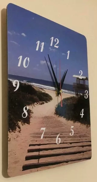 Large Square Personalised MDF Wall Clock Any Photo/Logo/Text or Image. Christmas - Image 2 of 2