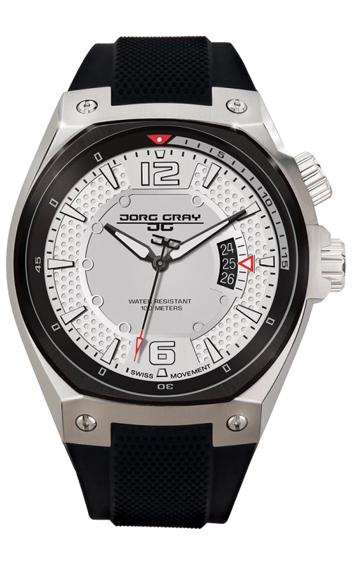 Jorg Gray Mens Swiss Ronda Movement White Patterned Dial JG8300-11 Watch NIB - Image 2 of 4