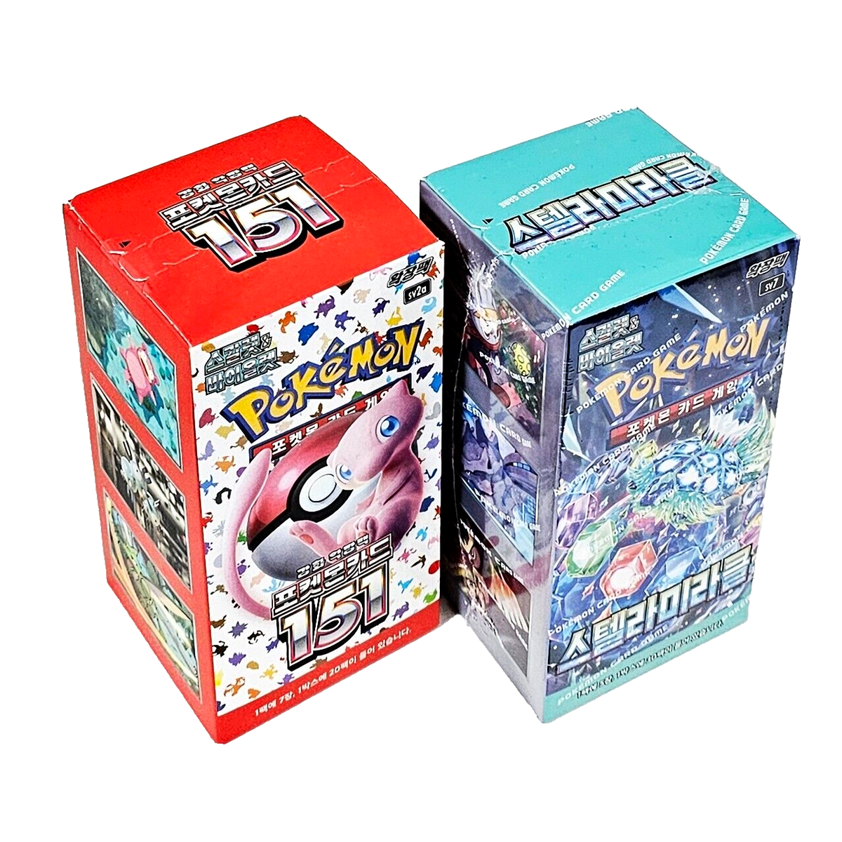 KOREAN 2(1+1) BOXES 151+Stellar Crown Pokemon TCG Cards Booster