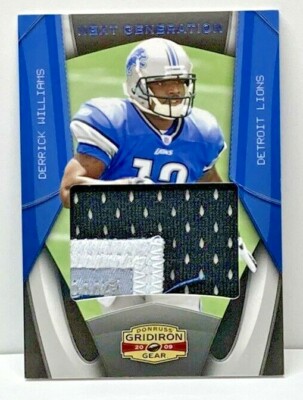 2009 Donruss Gridiron Gear DERRICK WILLIAMS Next Generation Jumbo Jersey /25