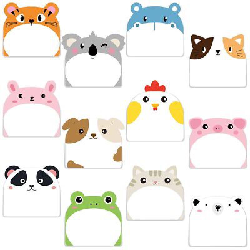 24Pcs Kawaii Animal Sticky Notes - Cute Cartoon Memo Pads for Fun Gifts & Office Supplies-image