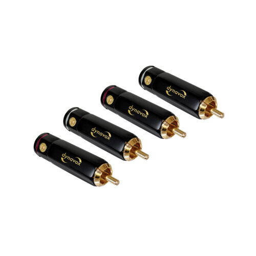 4 conectores de cincha de alta gama Dynavox | juego de 4 enchufes RCA chapados en oro 24k - Imagen 1 de 2