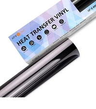 HTVRONT Black Heat Transfer Vinyl Rolls - 12" x 40ft Black HTV Vinyl for Shir...