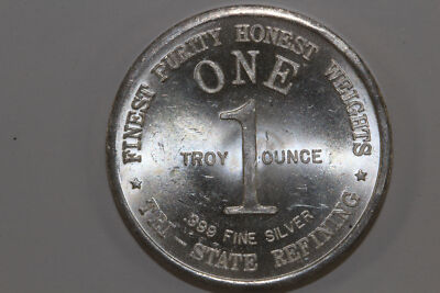 1 Troy Ounce Silver Tri-State Refining Round 1776-1976 God Bless
