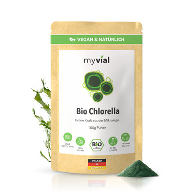 Chlorella Pulver Bio 100g Algenpulver Vegan 100% Naturbelassen