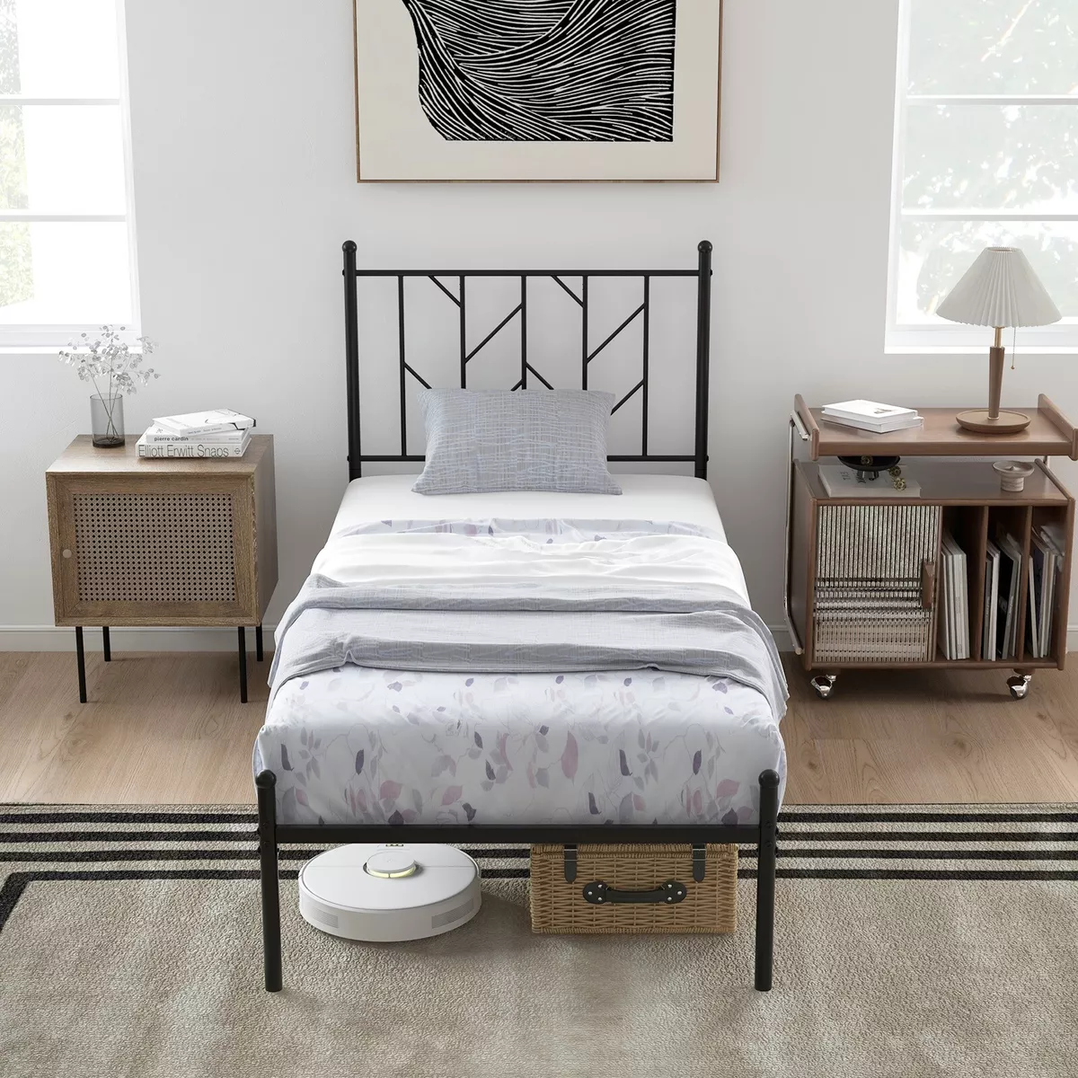 Single platform bed with storage deals