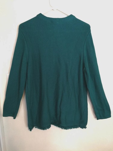 Chicos Womens Sweater 3 XL 16 Cashmere Blend Green Knit Pullover Top Long Sleeve - Picture 2 of 4