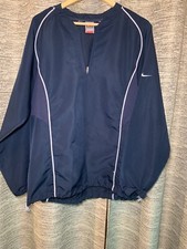 NIKE Dri-Fit 1/4 Zip Pullover Jacket Mens Medium Dark Blue Polyester RN56323