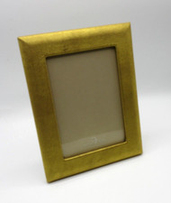 Graphic Image Leather Frame Holds 5x7" Photo NEW Gold Made In America