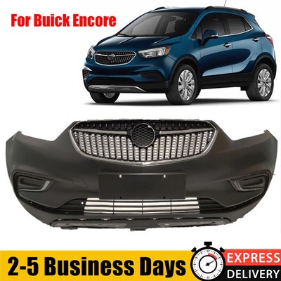 Front Bumper+Grille+Fog Lights Cover for 2017 2018 2019 2020 2021 Buick Encore