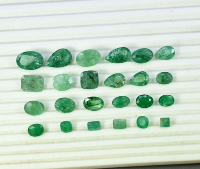 A1 Natural Zambian Green Emerald Stunning 74.20 TCW Mixed Cut Lot Loose Gemstone