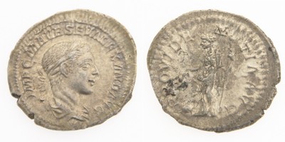 223 AD Roman Empire AR Denarius AU Severus Alexander Providentia Rome RIC-173