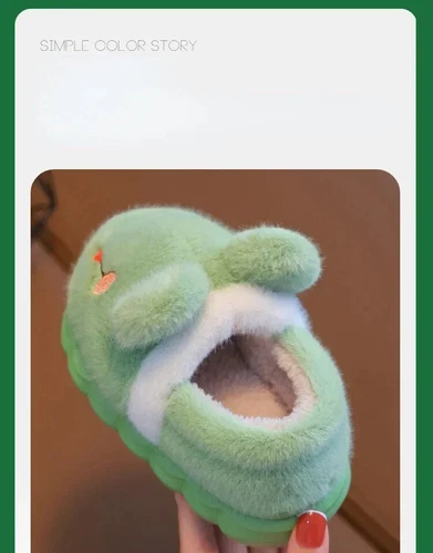 Baby warme Baumwollschuhe neu Jungen Mädchen Cartoon rutschfeste weiche Sohle Plüsch Hausschuhe - Bild 15 von 25