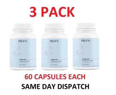 (3 Pack) Mars by GHC Surge Max for Men Sexual Wellness,ED & Stamina Dietary Caps
