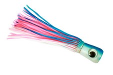 Señuelo TUNA CHUGGER Aparejo Offshore Personalizado Marlin Wahoo 8.5" Cabeza Suave - Azul/Rosa