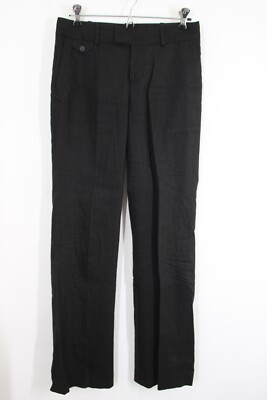 Club Monaco 2 Black Linen Viscose Blend Trousers Dress Pants