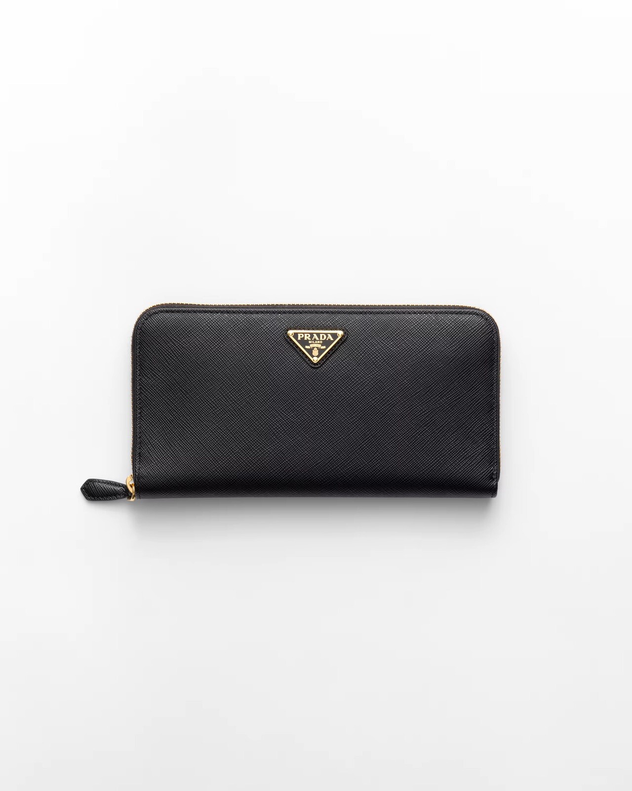 Prada Saffiano Leather Wallet bag zipper gold hardware authentic