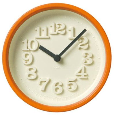 Lemnos Small Clock Orange WR07-15 OR Wall Clock Made In Japan New
