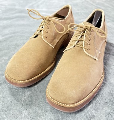Hitchcock Shoes Mens Size 9.5 E Beige Suede Derby Dress Lace  display picture 1