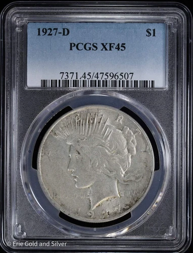 1927-D $1 Peace Silver Dollar PCGS XF 45