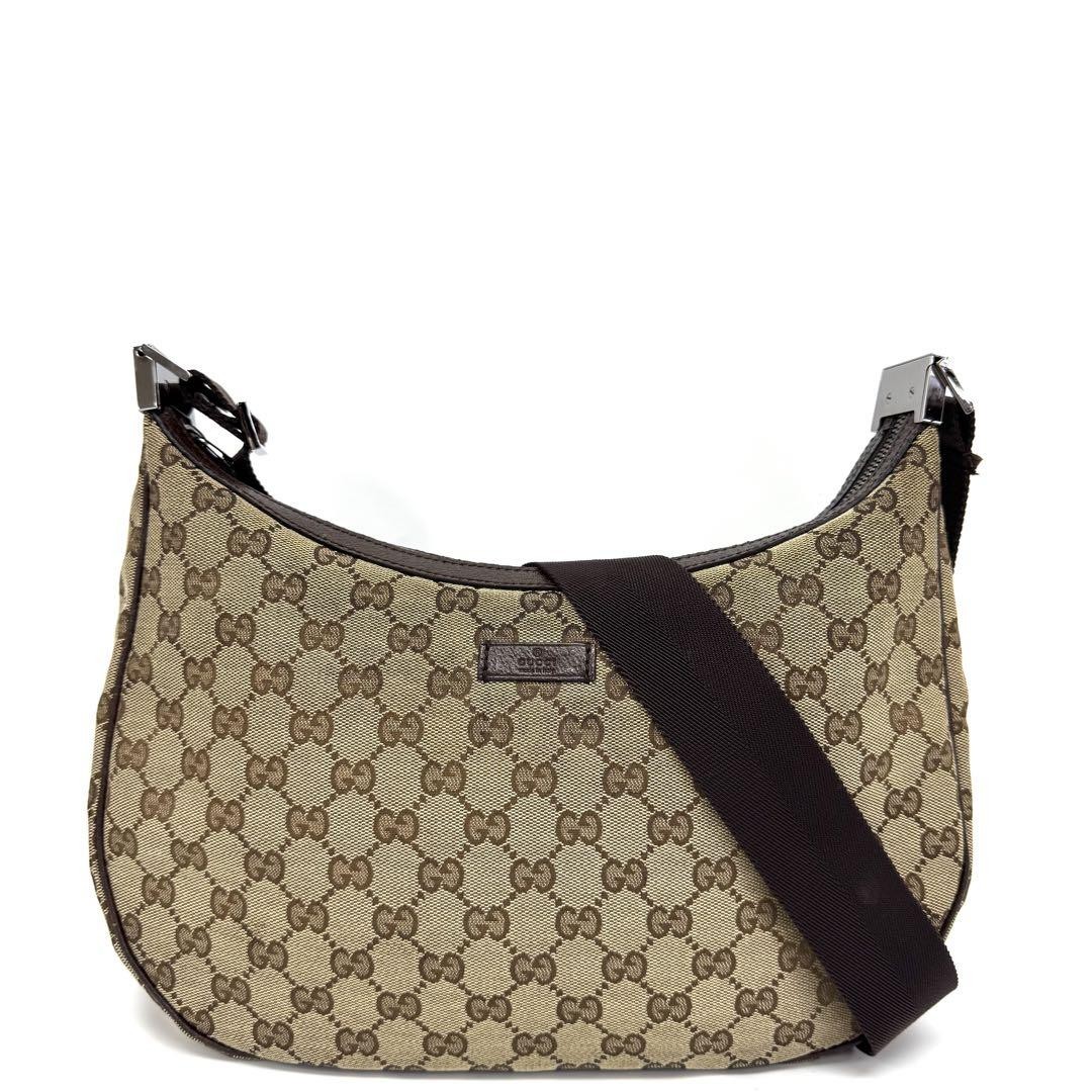 GUCCI vintage canvas shoulder bag for women pre-owned