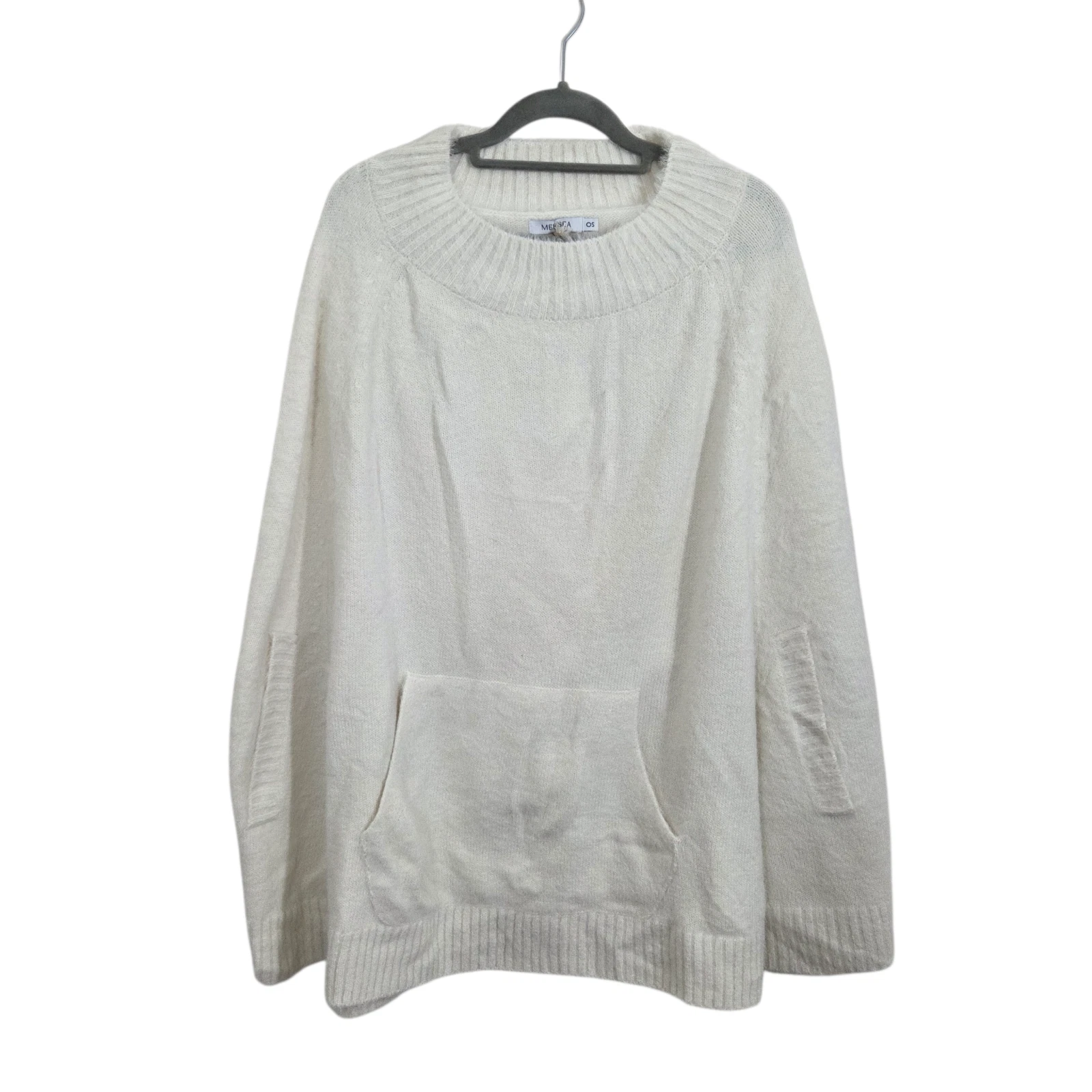 NWT Mersea Chalet Poncho Knit Sweater Cream Ivory One Size Fits Most