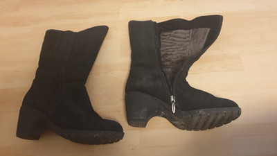 Echtleder Echtfell warme  Winter Stiefel Stiefeletten Gr. 37  schwarz