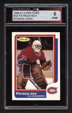 1986-87 OPC #53 PATRICK ROY ROOKIE CARD KSA 6 EX-NM. rookie card picture