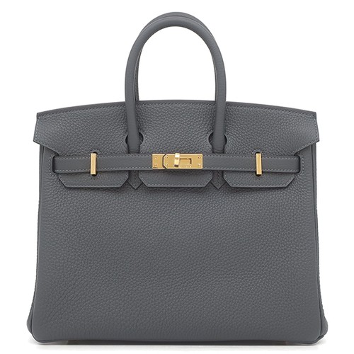 HERMES Handbag Birkin 25 Togo  Grimist Gold Metal Brand new, unused, gray,