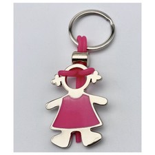 Portachiavi rosa bambina metallo silicone bomboniera battesimo 0ONR