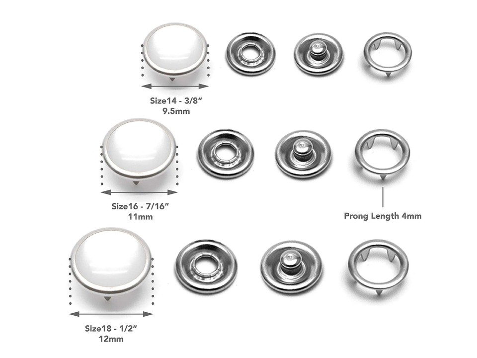 20 Pack Pearl Snap Fasteners - 10.5mm, Dark Blue, Washable Buttons For Western Shirts & DIY