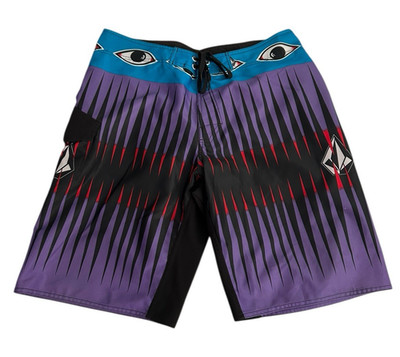 Volcom Featured Artist Collectable Men s Swim Trunks - Size 36 Eyes Purple Blue