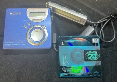 Vintage Sony Blue MiniDisc Walkman MD Player/Recorder #MZ-NF610 Tested Working